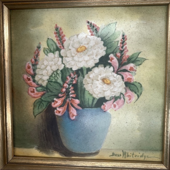 Bess Whitridge Floral Still Life Painted Porcelain - Picture 2 of 5